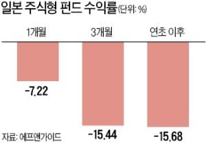 엔화 강세에 日펀드 수익률 '뚝뚝'