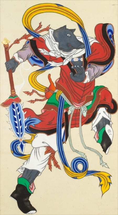 열두 띠 동물 중 ‘돼지의 신(亥神)’ 을 그린 그림 /국립민속박물관 제공 