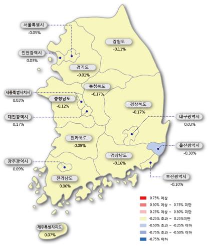 서울 아파트값 5주 연속 하락…전세도 약세 지속