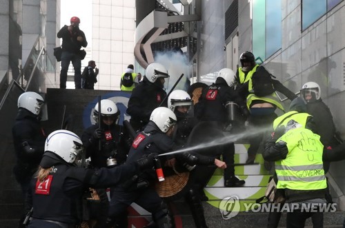 벨기에·네덜란드에서도 '노란조끼운동' 동조·지지 시위 열려