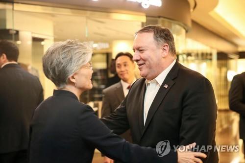 강경화-폼페이오, 워싱턴서 회담…한미 외교수장 대북 조율