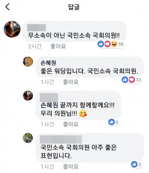 출처=손혜원 의원 페이스북 화면갈무리