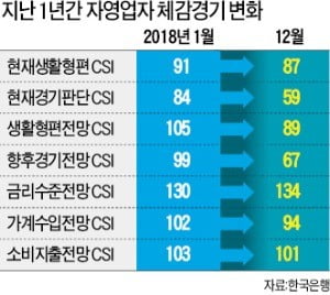 자영업자 체감경기 '최악'…작년 역대 최대폭 하락