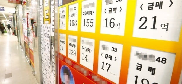 서울 아파트 거래량이 급감하면서 강남권을 중심으로 작년 8~9월 대비 3억원 이상 내린 가격에 거래가 이뤄지는 사례가 속출하고 있다. ‘급매’ 물건이 게시된 송파구 잠실동 인근 중개업소.   /한경DB