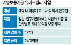 기술보증기금 '유테크밸리' 사업을 아시나요…교수창업 3년간 30억까지 투자·보증