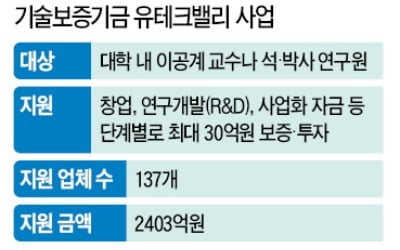 기술보증기금 '유테크밸리' 사업을 아시나요…교수창업 3년간 30억까지 투자·보증