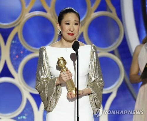 골든글로브 진행 한국계 샌드라 오, 아시아 첫 여우주연상 수상