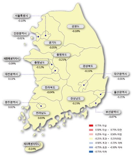 서울 아파트 9주 연속 하락…"급매물만 간간이 거래"