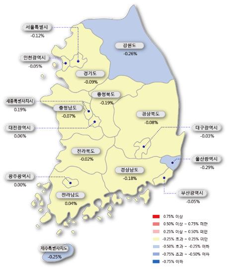 서울 아파트 9주 연속 하락…"급매물만 간간이 거래"