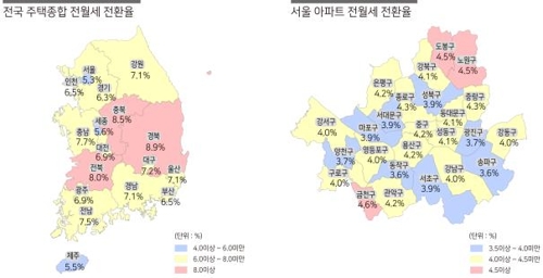 주택 전월세전환율 2011년 이래 최저…월세 부담 소폭 감소