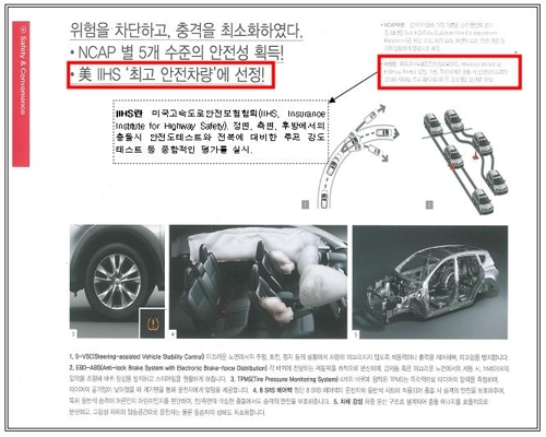 보강재 빼고 "美최고안전차" 기만광고…한국토요타 과징금 8억