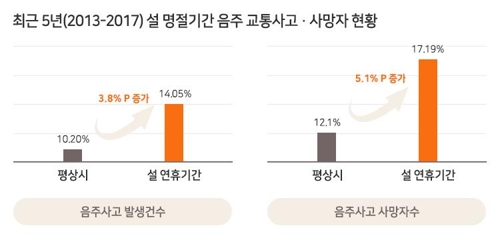 "설 연휴 음주운전 안돼요"…음주사고 사망자 12%→17%