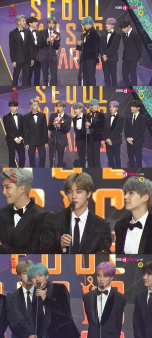 &#39;2019 서울가요대상&#39; 방탄소년단, 본상 &#34;새 앨범 준비 중&#34; 깜짝 컴백 예고