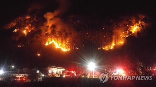 양양 산불 5㏊ 소실 추정…주민 등 145명 대피·저지선 구축