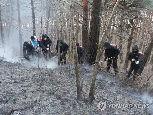 양양 산불 '작은 불씨를 찾아라'…밤샘 뒷불 감시