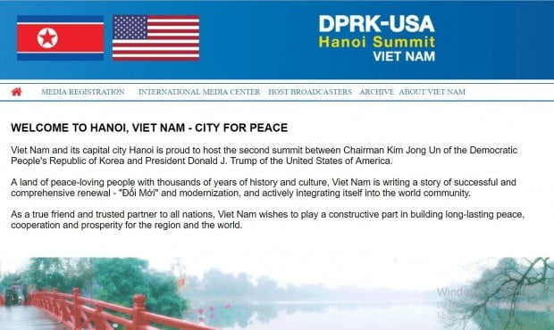 베트남, 2차 북미정상회담 공식 웹사이트 개설