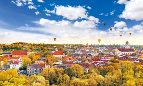 유네스코 지정 세계문화유산 도시인 리투아니아의 수도 빌뉴스. 