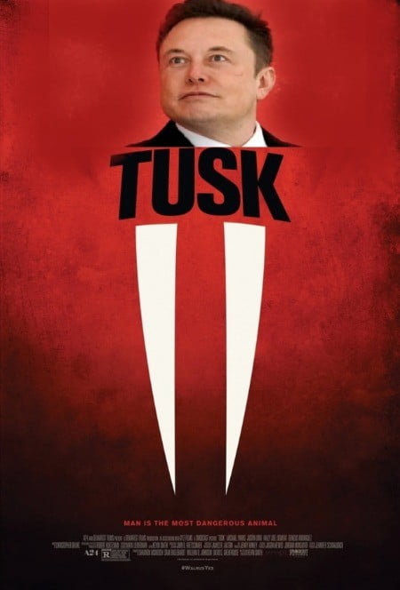 머스크 CEO의 사진과 영화 'Tusk'의 포스터를 합성한 사진 (제공: SModcast Pictures)