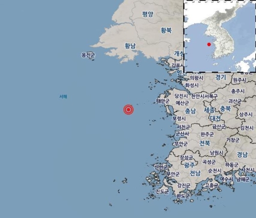 충남 태안 인근 해역서 규모 2.9 지진…"피해 없을 것"