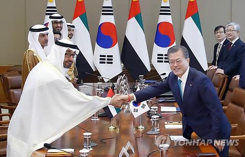 文대통령 "오늘 북미회담 중요"…UAE왕세제 "중동에도 큰 함의"