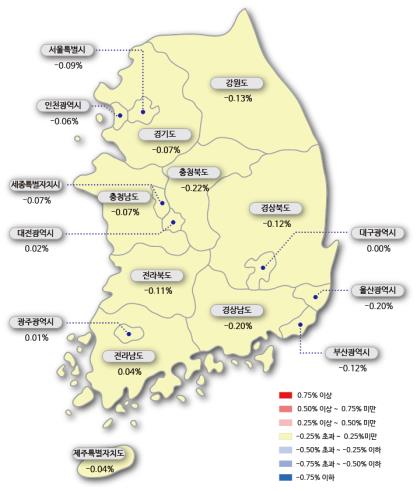 서울 아파트 거래 '꽁꽁'…매매가격 넉달째 하락세