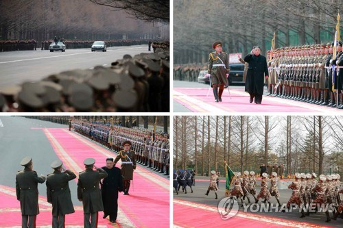 김정은, 건군절에 인민무력성 방문…"軍, 경제발전에 한몫해야"