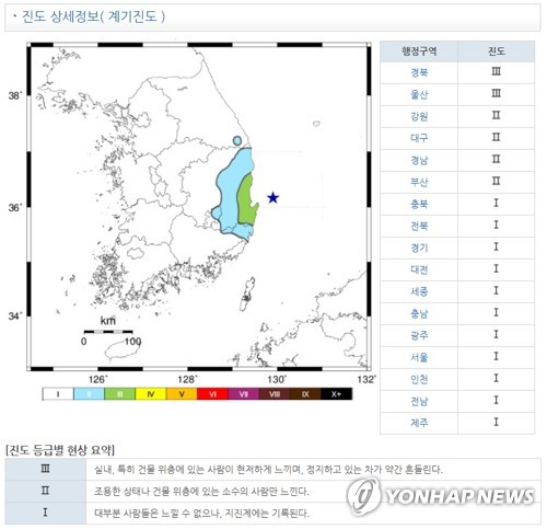 포항 앞바다서 규모 4.1 지진…1시간여 뒤 2.5 여진