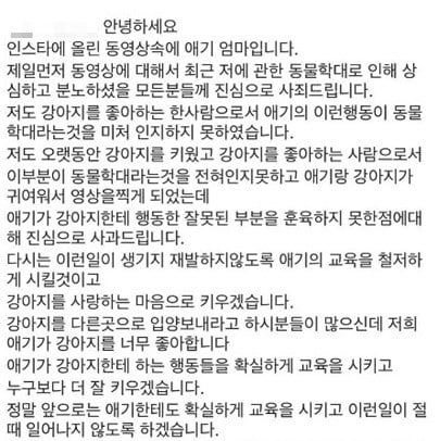 부산 강아지 학대 논란