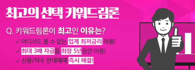 키움증권 고객이라면 역시 키워드림론! 업계 최저금리로 3배 자금 활용해볼까?