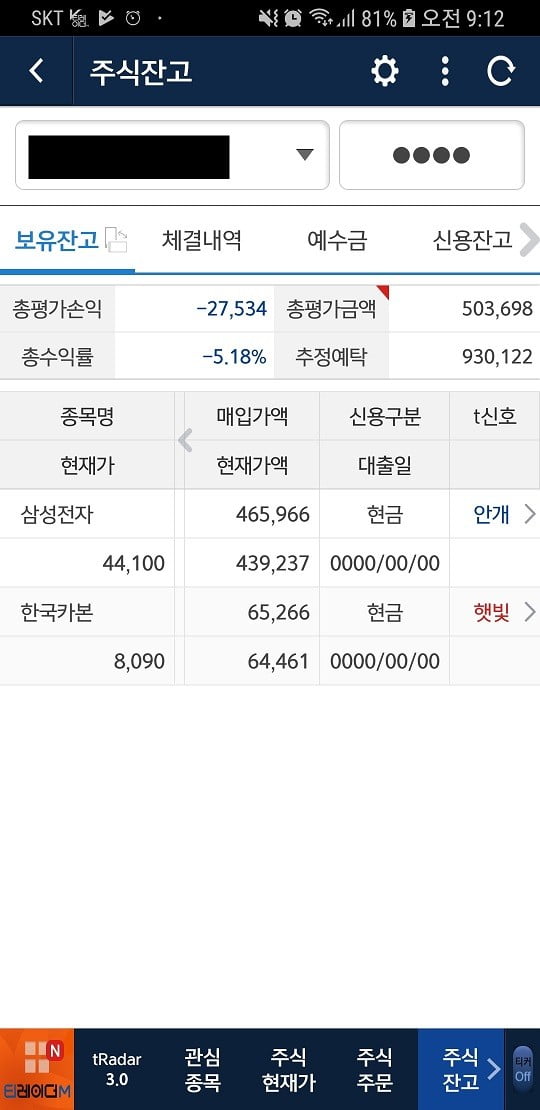 지난 6일 삼성전자가 하락하면서 수익률이 -5.18%까지 확대됐다. (사진 = 고은빛 기자)