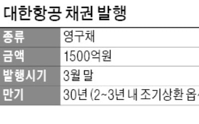 [마켓인사이트] 대한항공, 올해도 영구채 발행…1500억 규모