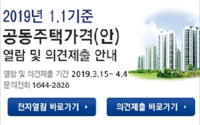 공시가격 의견 제출…내달 4일까지 접수