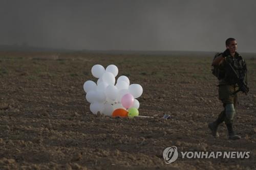 이스라엘, 가자지구서 '폭발물 풍선' 띄우자 전투기로 폭격