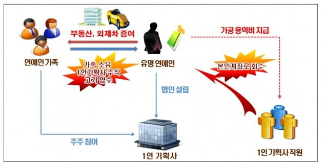 '1인 기획사' 세운 유명배우 A씨, 허위 용역비 지급...가족들 보유주식 고가 양수 등 세금탈루