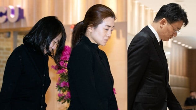 입관 후 빈소로 돌아가는 조현아·조현민·조원태 / 사진 = 연합