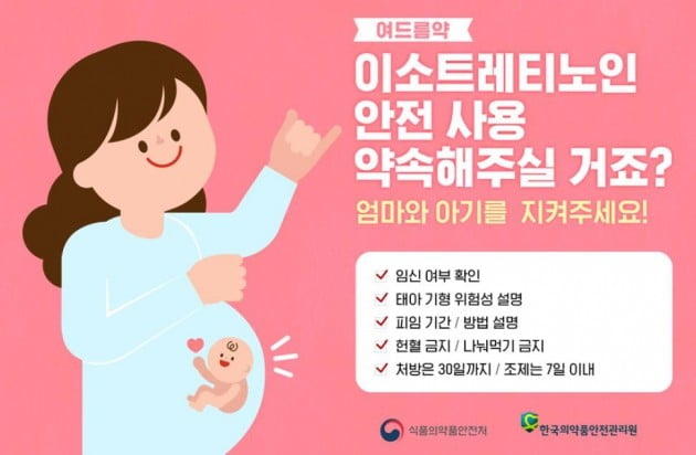 여드름약 '이소트레티노인' 심각한 태아 기형 유발 