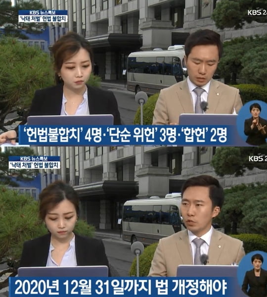 헌법재판소, 낙태죄 헌법불합치 (사진=방송캡처)