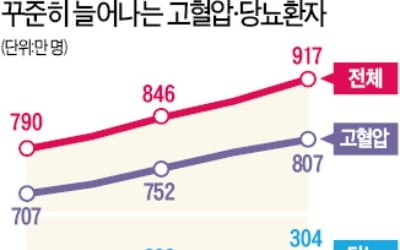 국민 5명중 1명은 '고혈압·당뇨환자'