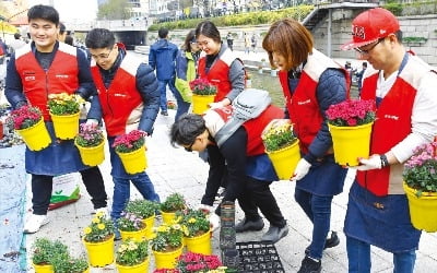 꽃으로 청계천 꾸며보세요