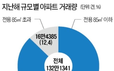 지난해 아파트 거래량 중소형이 87% 차지