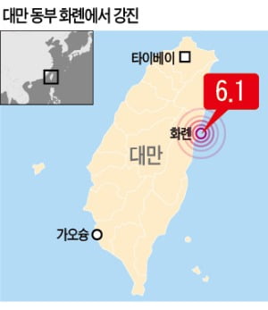 대만 동부 6.1 강진…타이베이·中 본토까지 '흔들'