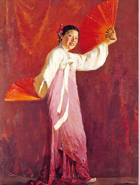 변월룡 화백이 1954년에 그린 무용수 최승희의 초상화. 