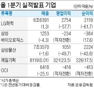 LG화학, 영업이익 58% 감소 '실적 쇼크'