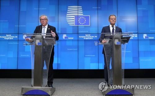 '브렉시트 시한연장' EU 투스크 "英 남은 6개월 허비 말라"