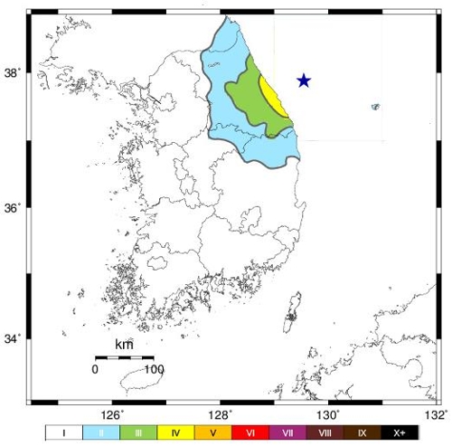 동해시 북동쪽 54km 해역 규모 4.3 지진…서울서도 감지