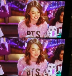 엠마 스톤, &#39;방탄소년단(BTS)&#39; 새겨진 옷 입다...13일 美 SNL에 동반 출연