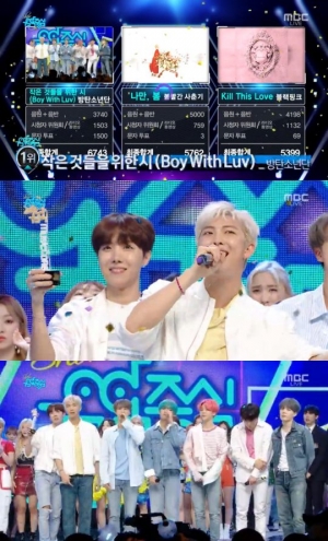 방탄소년단, &#39;쇼!음악중심&#39; 1위…&#34;아미 덕분에 행복하다&#34;