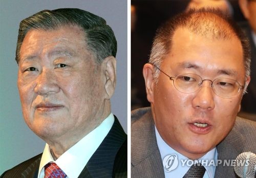 정몽구 회장 작년 연봉 95억원…정의선 부회장 29억원