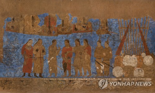 1400년전 고구려 사신 묘사한 아프라시아브 벽화