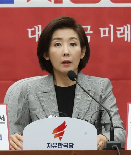 자유한국당 나경원 원내대표가 12일 국회에서 열린 원내대책회의에서 발언하고 있다. (사진=연합뉴스)